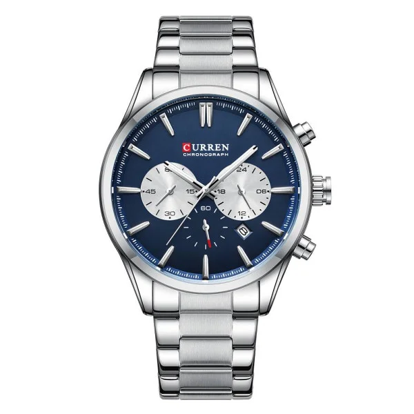 Мужские часы Curren 8446 Silver-Blue фото 1