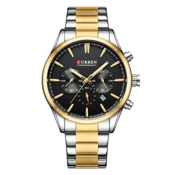 Чоловічий годинник Curren 8446 Silver-Gold-Black фото 1
