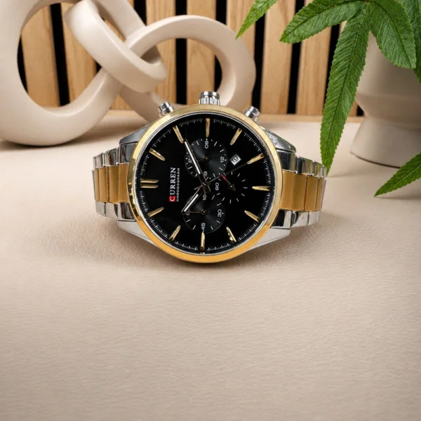 Чоловічий годинник Curren 8446 Silver-Gold-Black фото 9