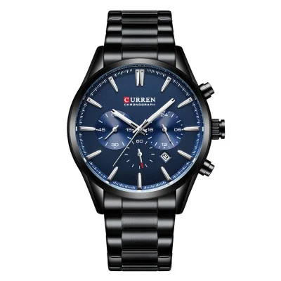 Чоловічий годинник Curren 8446 Black-Blue