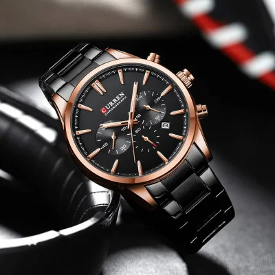 Чоловічий годинник Curren 8446 Rose Gold-Black