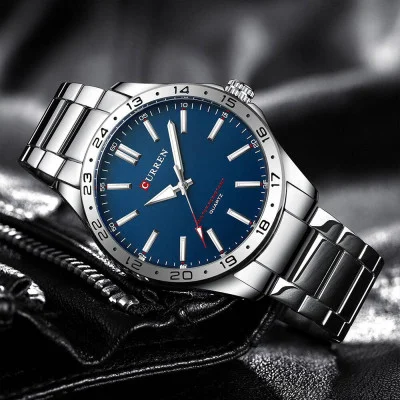 Мужские часы Curren 8452 Silver-Blue