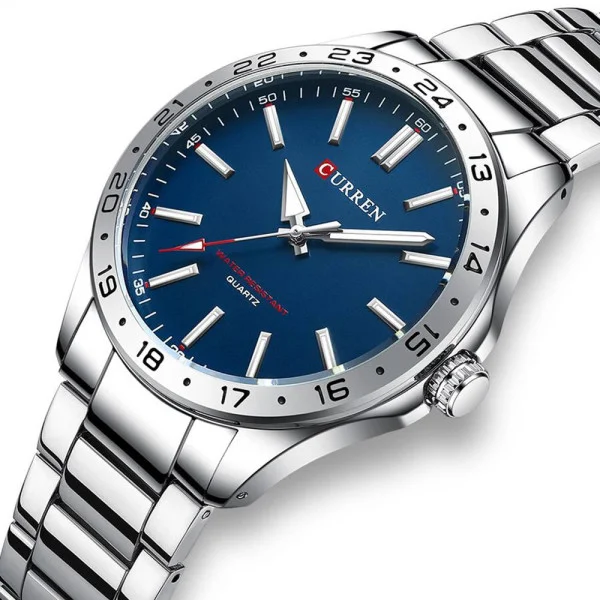 Чоловічий годинник Curren 8452 Silver-Blue фото 3