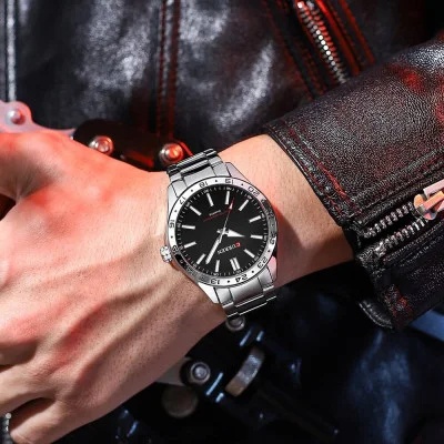 Мужские часы Curren 8452 Silver-Black