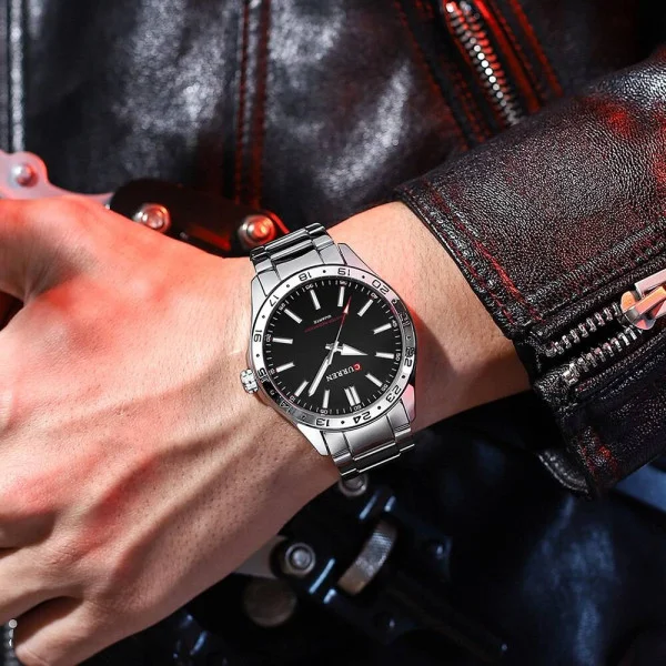 Чоловічий годинник Curren 8452 Silver-Black фото 4