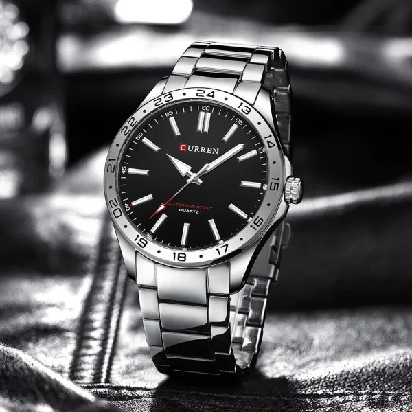 Чоловічий годинник Curren 8452 Silver-Black фото 5