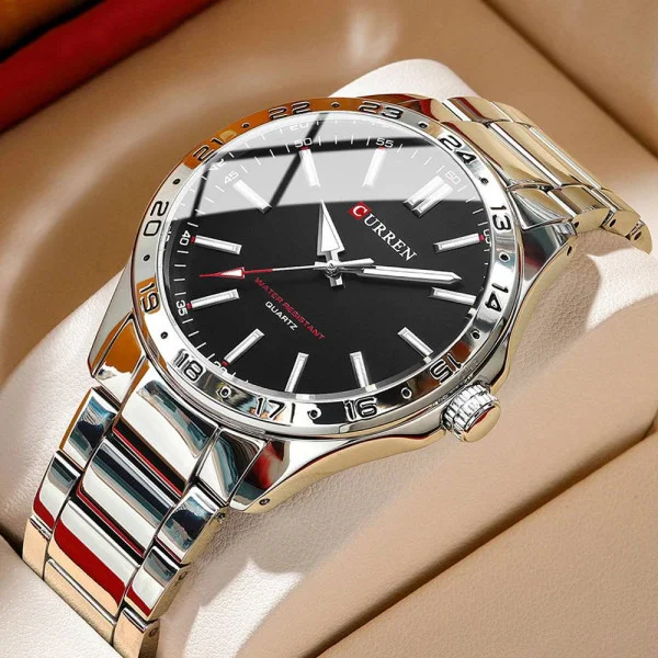 Чоловічий годинник Curren 8452 Silver-Black фото 6