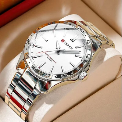 Мужские часы Curren 8452 Silver-White