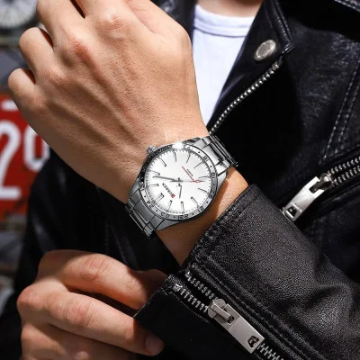 Мужские часы Curren 8452 Silver-White