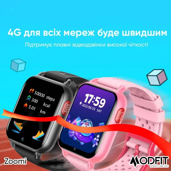 Розумний дитячий годинник Modfit Zoomi All Black фото 16