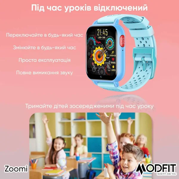 Розумний дитячий годинник Modfit Zoomi All Black фото 11