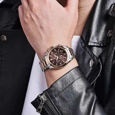 Чоловічий годинник Pagani Design PD-1712 Silver-Rose Gold-Brown