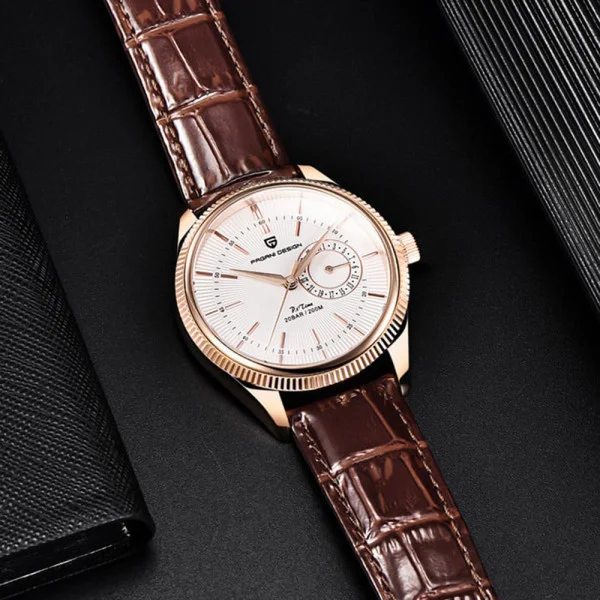 Чоловічий годинник Pagani Design PD-1689 Gold-White-Brown фото 4