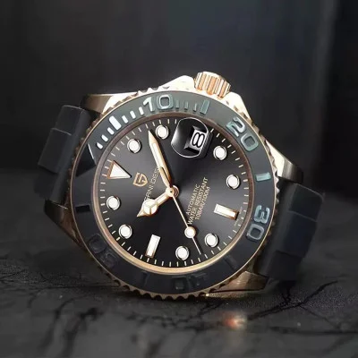 Чоловічий годинник Pagani Design PD-1651 Gold-Black Silicone