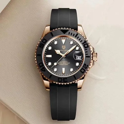 Чоловічий годинник Pagani Design PD-1651 Gold-Black Silicone