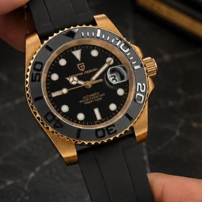 Чоловічий годинник Pagani Design PD-1651 Gold-Black Silicone