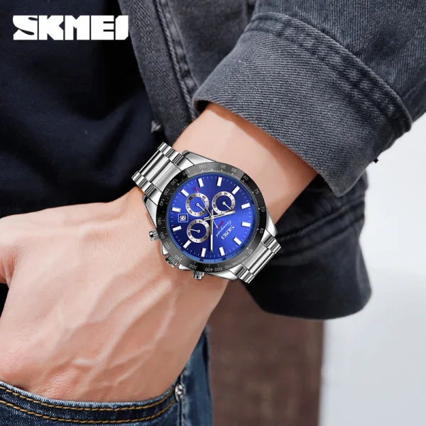 Мужские часы Skmei 9259SIBU Silver-Blue фото 4
