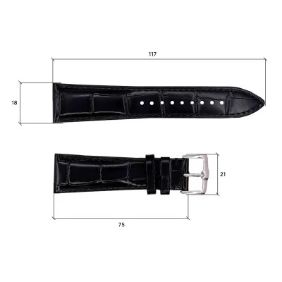 Шкіряний ремінець Premium 18х16 мм. Black