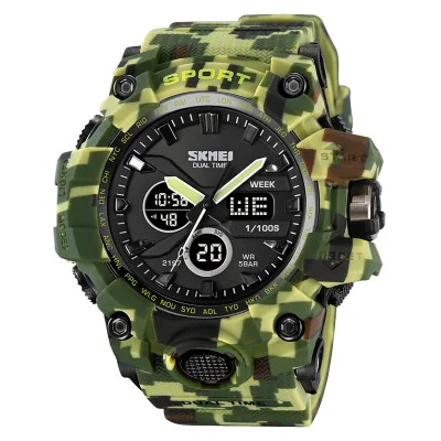 Чоловічий годинник Skmei 2197CMGN Army Green Camouflage