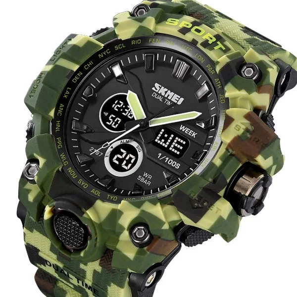 Чоловічий годинник Skmei 2197CMGN Army Green Camouflage фото 3