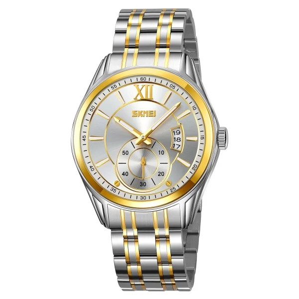 Мужские часы Skmei 9319TGDSI Silver-Gold-Silver фото 1
