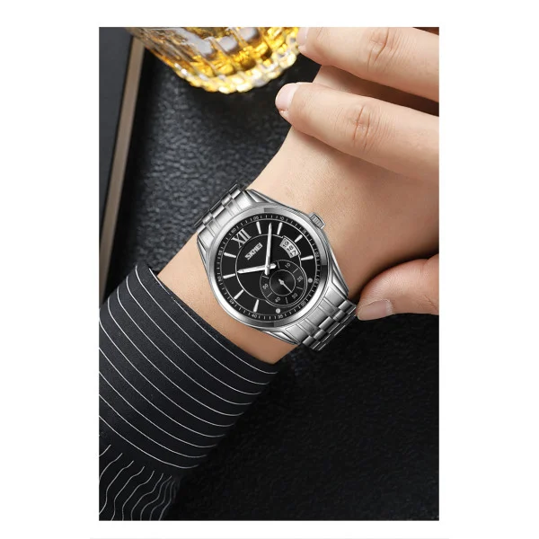 Чоловічий годинник Skmei 9319SIBK Silver-Black фото 4
