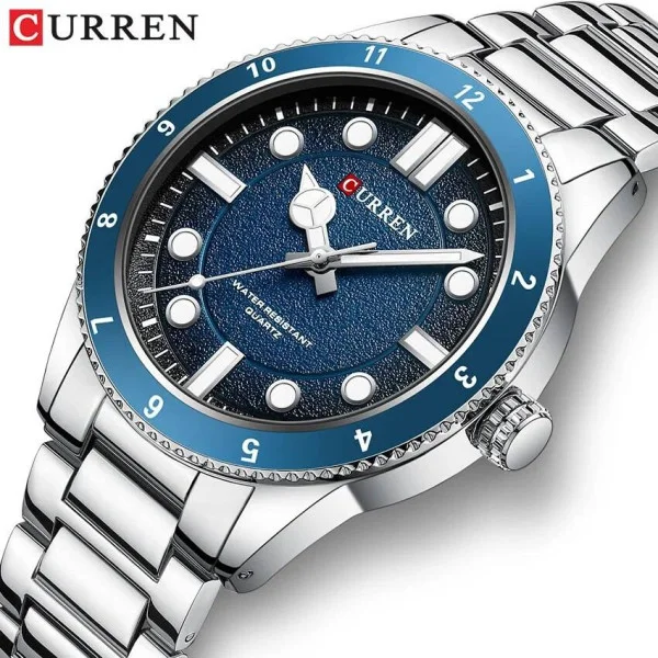 Мужские часы Curren 8450 Silver-Blue фото 3