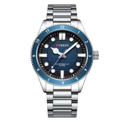 Мужские часы Curren 8450 Silver-Blue