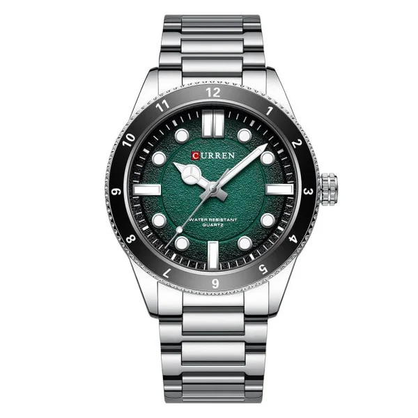 Мужские часы Curren 8450 Silver-Green фото 1
