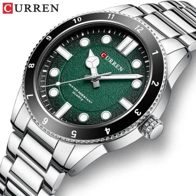 Чоловічий годинник Curren 8450 Silver-Green