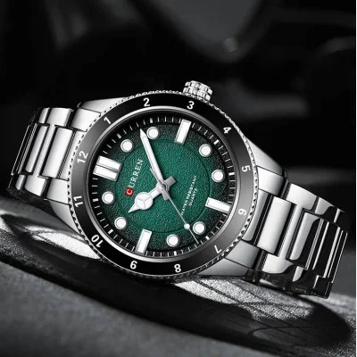 Чоловічий годинник Curren 8450 Silver-Green