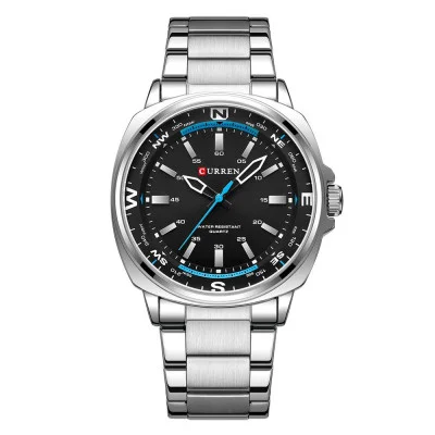 Чоловічий годинник Curren 8455 Silver-Black
