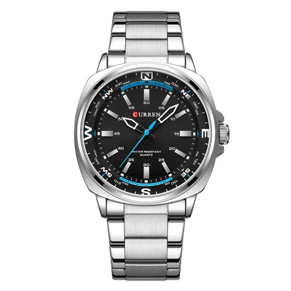 Чоловічий годинник Curren 8455 Silver-Black фото 1