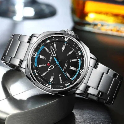Чоловічий годинник Curren 8455 Silver-Black