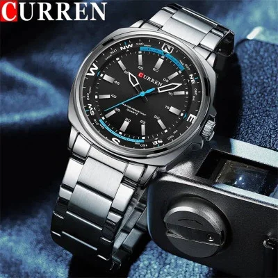 Чоловічий годинник Curren 8455 Silver-Black