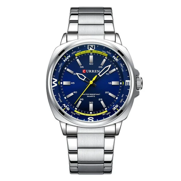 Чоловічий годинник Curren 8455 Silver-Blue фото 1