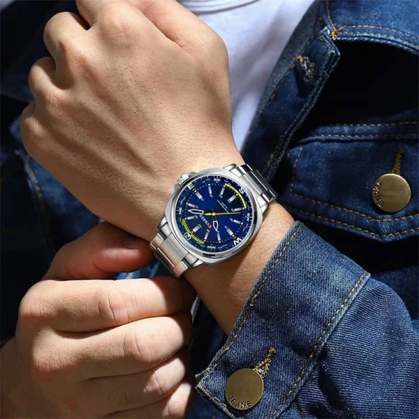 Чоловічий годинник Curren 8455 Silver-Blue фото 5