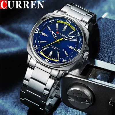 Чоловічий годинник Curren 8455 Silver-Blue