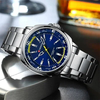 Чоловічий годинник Curren 8455 Silver-Blue