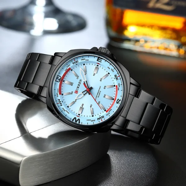 Чоловічий годинник Curren 8455 Black-Blue фото 3