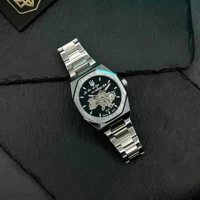 Годинник наручний Patriot Octagon Де би не був Silver-Black