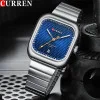 Чоловічий годинник Curren 8460 Silver-Blue фото 3