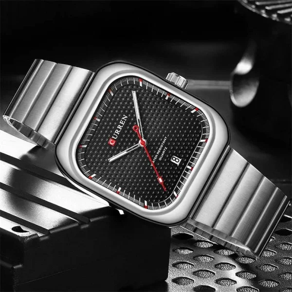 Чоловічий годинник Curren 8460 Silver-Black фото 4