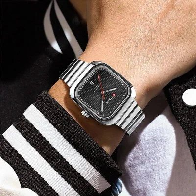 Мужские часы Curren 8460 Silver-Black