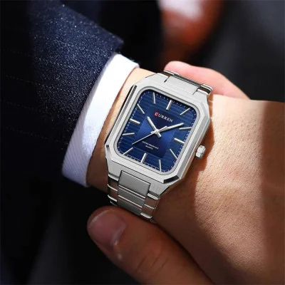 Мужские часы Curren 8457 Silver-Blue