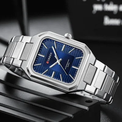 Мужские часы Curren 8457 Silver-Blue