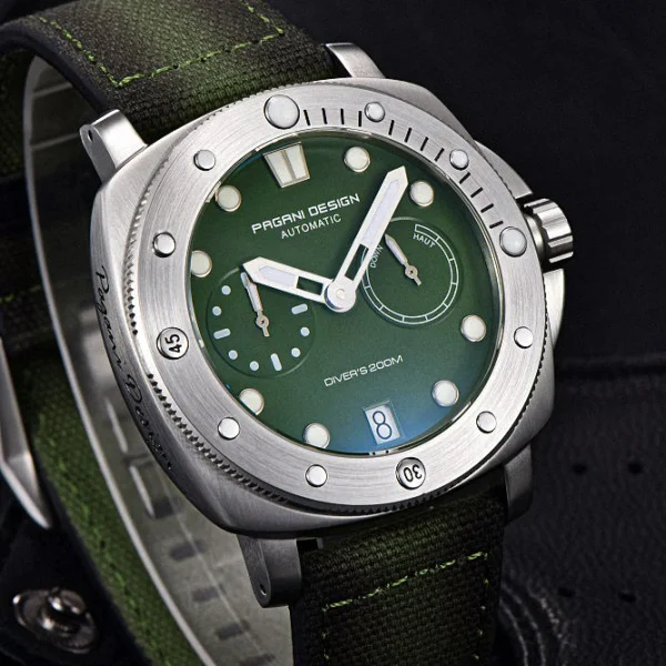 Чоловічий годинник Pagani Design PD-1767 Silver-Green фото 4