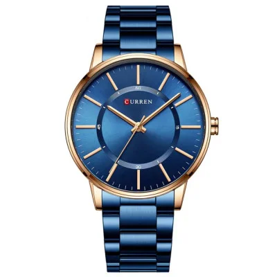 Чоловічий годинник Curren 8385 Blue-Gold