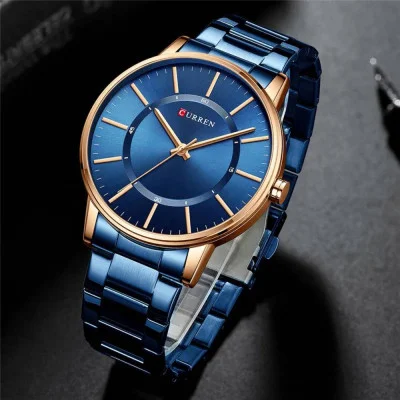 Чоловічий годинник Curren 8385 Blue-Gold