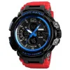 Мужские часы Skmei 1343 Black-Blue-Red Wristband фото 2